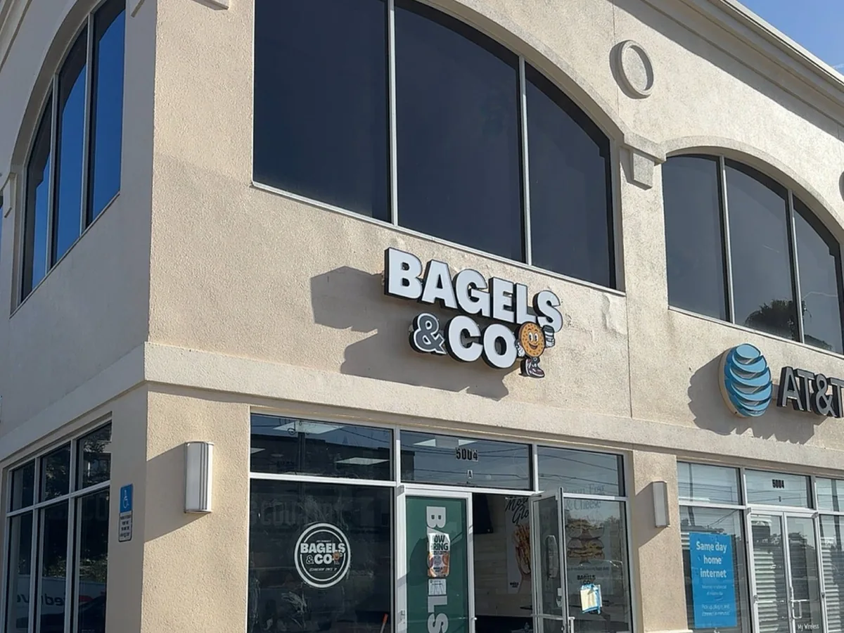 Bagels & Co face-lit channel letters installed on the Tampa storefront