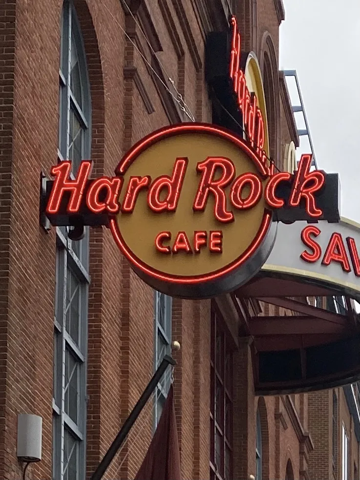 Hard Rock Cafe illuminated blade sign