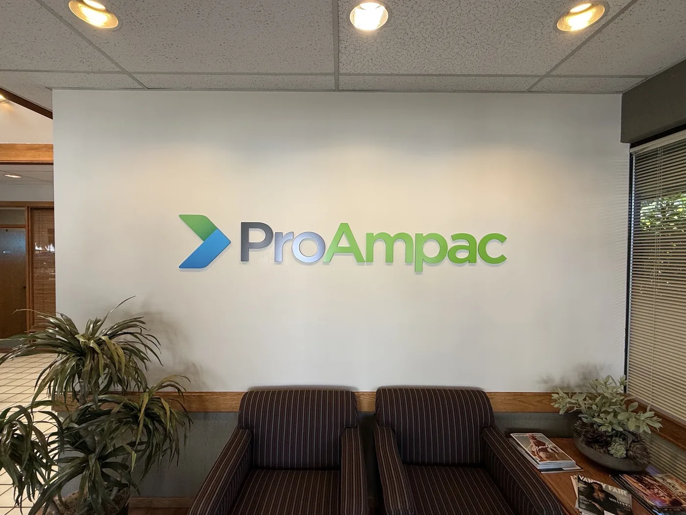 A ProAmpac interior wall sign